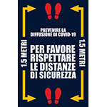 [TPJ4615] TPJ4615 - Tappeto "Rispetta la distanza" colore blu scritte bianche