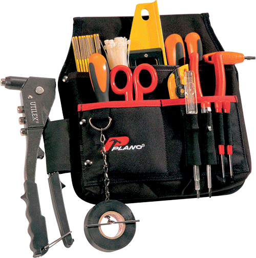 [TPU535] TPU535 - tasca per elettricisti con tasche, asola portautensili,porta adesivo