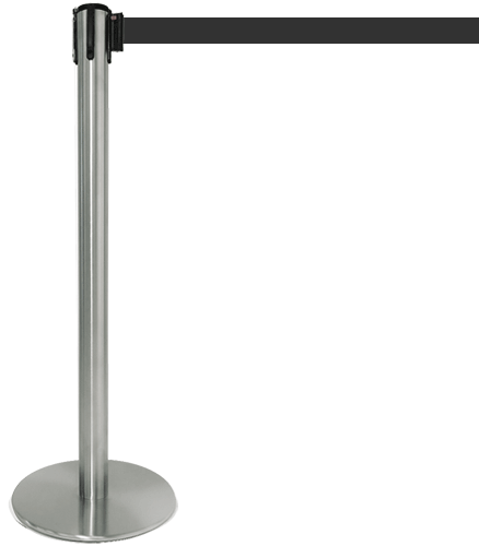 [TSP206N] TSP206N - colonnina SAFE IN modello PLUS in acciaio cromato lucido nastro NERO