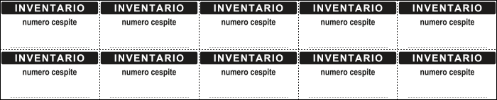 [U9753] U9753 - Foglio n.10 etichetta adesiva 40x20 mm INVENTARIO
