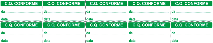 [U9760] U9760 - Foglio n.10 etichette adesive formato mm 40x20 C.Q. CONFORME