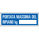 [2316] 2316 - Cartello Portata massima per ripiano