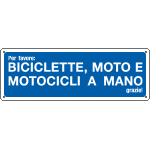 [2359] 2359 - Cartello Biciclette, moto, motocicli a mano