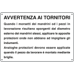 [2614] 2614 - Cartello informazione avvertenza ai tornitori
