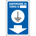 [2635] 2635 - Cartello DISPERSORE DI TERRA N. più freccia