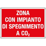 [2642] 2642 - Cartello zona con impianto di spegnimento a CO2