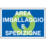 [2693] 2693 - Cartello qualità AREA IMBALLAGGIO E SPEDIZ.