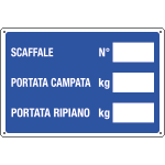 [3162] 3162 - Cartello informazione SCAFFALE N.-PORTATA Kg