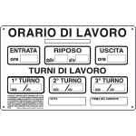 [3303] 3303 - Cartello informazione Orario lavoro  3 Turni