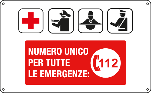 [3315] 3315 - Cartello NUMERO UNICO PER TUTTE LE EMERGENZE