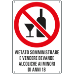[3360] 3360 - Cartello divieto " somministrare e vendere bevande alcoliche"