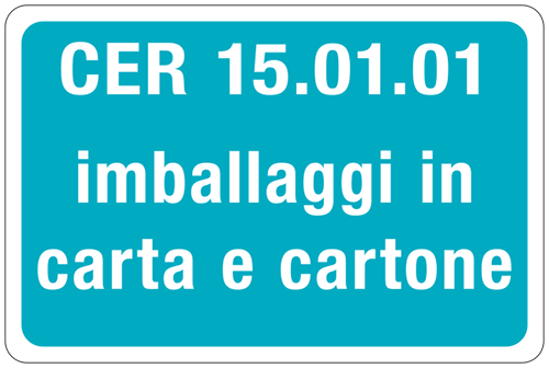 [3405] 3405 - cartello alluminio rifiuti speciali CER 15.01.01