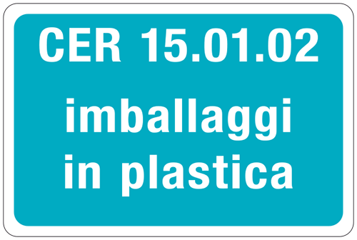 [3406] 3406 - cartello alluminio rifiuti speciali CER 15.01.02
