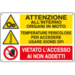 [3540] 3540 - Cartello attenzione interno organi in moto