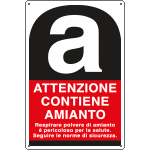 [3564] 3564 - Cartello ATTENZIONE CONTIENE AMIANTO