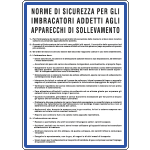[3609] 3609 - Cartello NORME PER IMBRACATORI APP. SOLLEV.