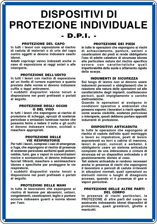 [3618] 3618 - Cartello DISPOSITIVI PROTEZIONE INDIVIDUALE