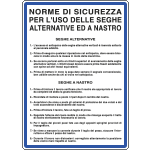 [3622] 3622 - Cartello NORME USO SEGHE ALTERN. E A NASTRO