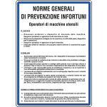 [3631] 3631 - Cartello NORME OPERATORI macchina UTENSILI