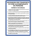 [3637] 3637 - Cartello NORME ASCENSORI TRASP. COSE E PERS