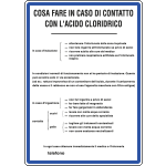 [3640] 3640 - Cartello NORME IN CASO CONTATTO ACIDO CLOR.
