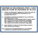 [3646] 3646 - Cartello NORME USO FUNI ACCIAIO diam.16 mm.