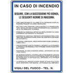[3649] 3649 - Cartello NORME COMPORTAMENTO CASO INCENDIO