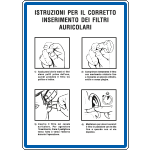 [3762] 3762 - Cartello Istruzioni per il corr.inserti auricolari filtri aurico