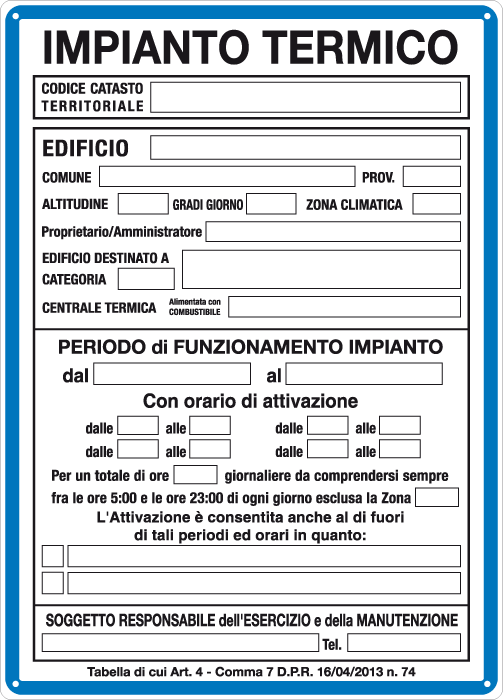 [3768] 3768 - Cartello centrale termica codice catasto territoriale