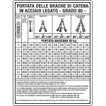 [4319] 4319 - Cartello PORTATA DELLE BRACHE DI CATENA