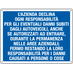 [4334] 4334 - Cartello L'AZIENDA DECLINA OGNI RESPONSABILITA'