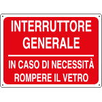 [4849] 4849 - Cartello informazione Interruttore gen.in caso etc