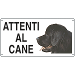 [8513] 8513 - Cartello ATTENTI AL CANE (terranova)