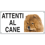 [8515] 8515 - Cartello ATTENTI AL CANE (chow-chow)