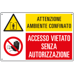 [35320] 35320 - Cartello multisimbolo ambiente confinato vietato accesso...