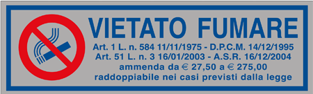 [96701] 96701 - Etichette argento vietato fumare