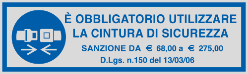 [96783] 96783 - Etichette argento obbligo UTILIZZARE LA CINTURA