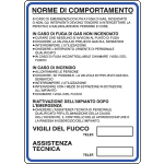 [10201WS] 10201WS - Etichetta adesiva norme di comportamento GPL