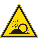 [1124W] 1124W - Cartello pericolo proiezione schegge