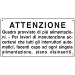 [12276K] 12276K - Cartello ausiliare quadro provv.di piu'alimentaz.