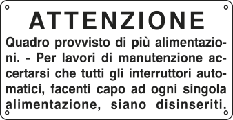 [12276K] 12276K - Cartello ausiliare quadro provv.di piu'alimentaz.