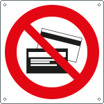 [1332K] 1332K - Cartello divieto entrare con tessere magn.