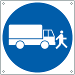 [1359W] 1359W - Cartello obbligo procedere passo d'uomo