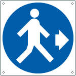 [1376Y] 1376Y - Cartello obbligo pedoni a destra