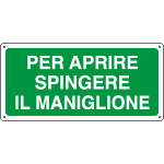 [16125W] 16125W - Cartello per aprire spingere .....
