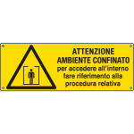 [17841K] 17841K - Cartello pericolo ambiente confinato per accedere fare riferimento....