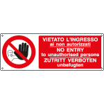 [18056K] 18056K - Cartello divieto vietato l'ingresso (3 lingue)