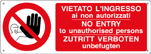[18056KS] 18056KS - Etichetta adesiva divieto vietato ingresso (3 lingue)