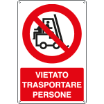[1844Y] 1844Y - Cartello divieto vietato trasportare persone