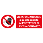 [1894KS] 1894KS - Etichetta divieto accesso in reparto ai portatori